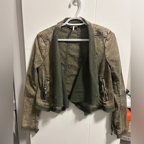 Free People Twill Moto Jacket Size X-Small - Picture 9 of 14